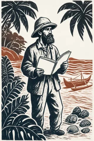 Cover illustration for “Человек с далёкого острова”