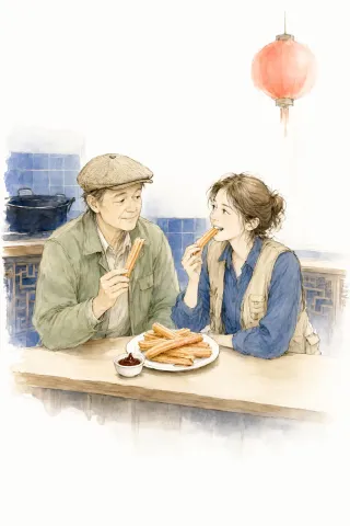 Cover illustration for “Churros con acento chino”